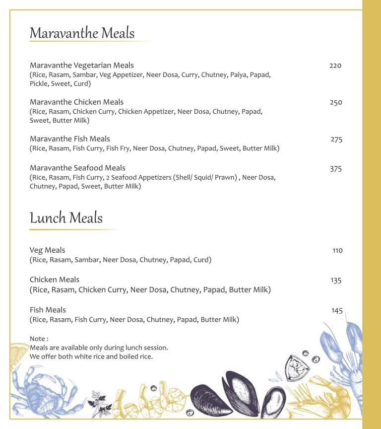 Meals Menu