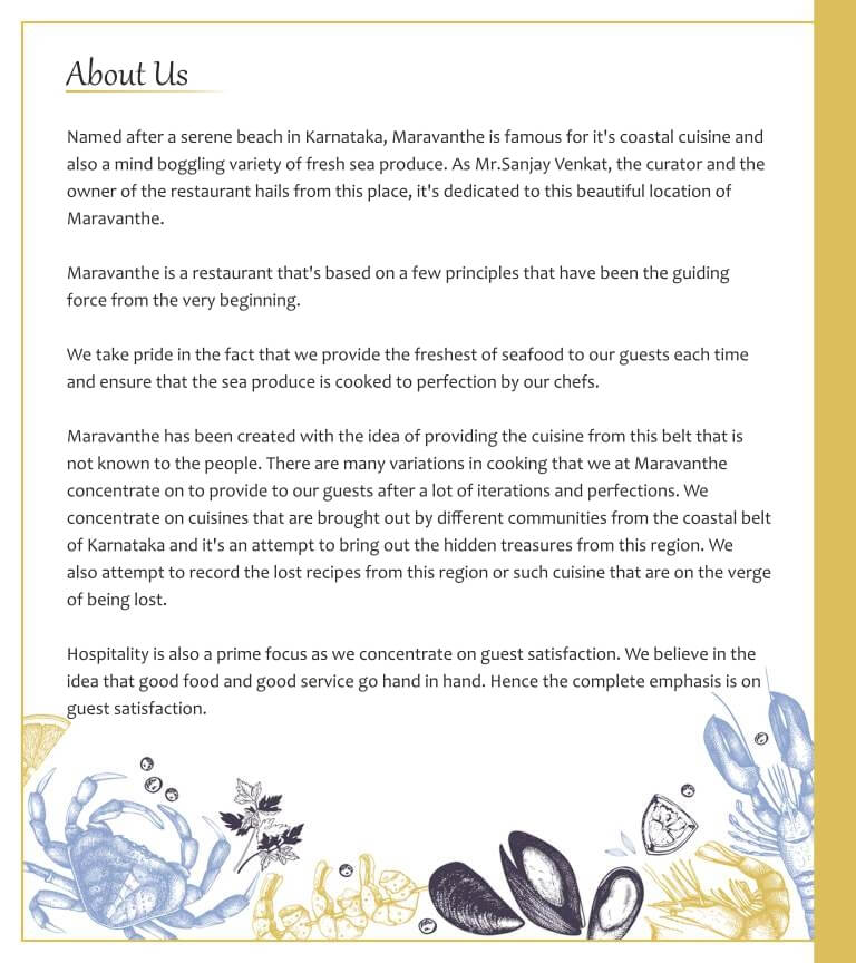 About Us Menu
